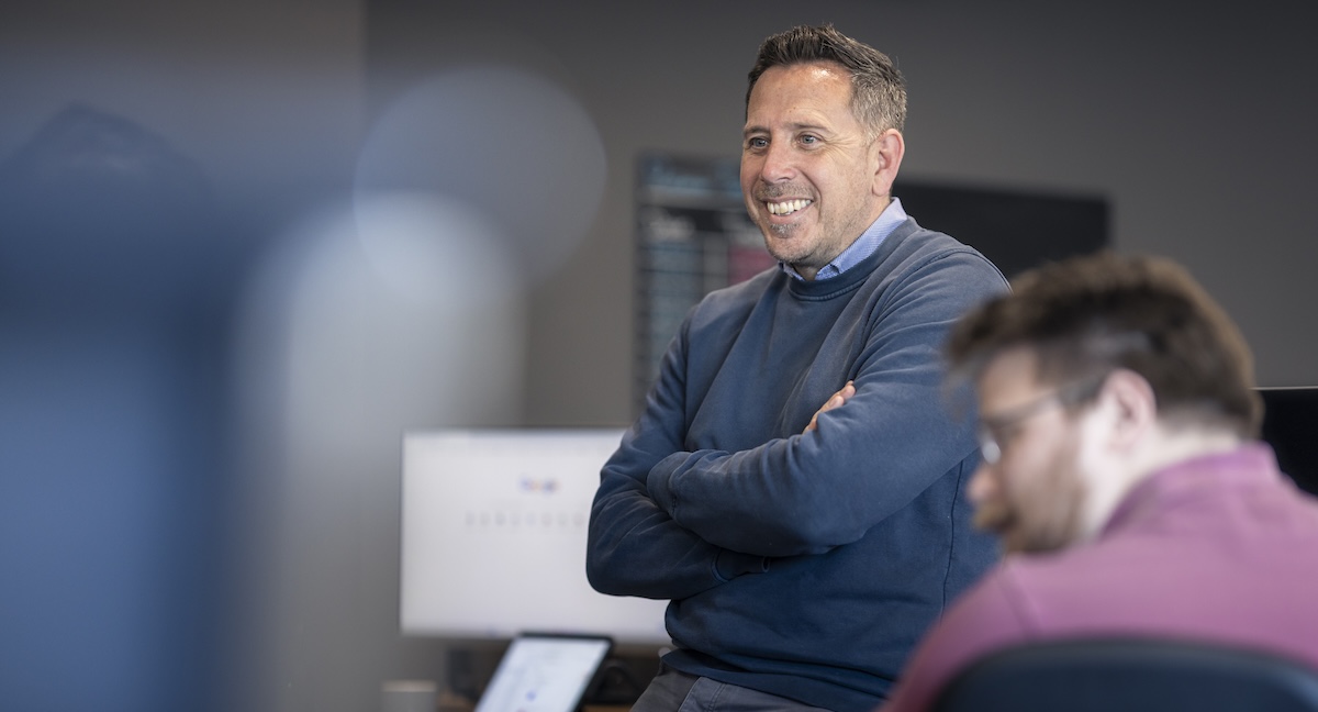 Our CEO at a desk