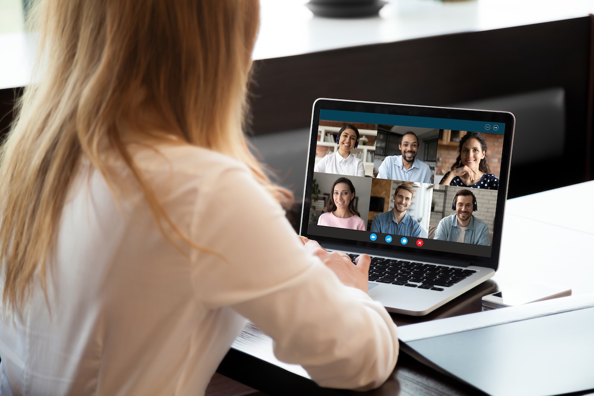 Video call on laptop